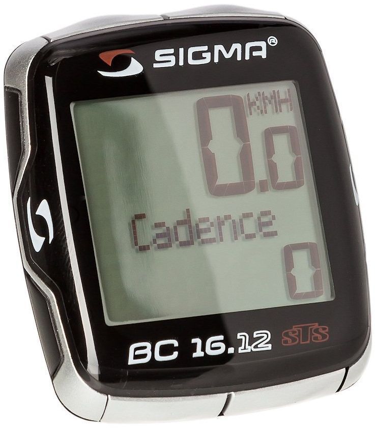 Велокомпьютер Sigma BC 16.12 STS Cad, 16 функцийSIG_06131 Велокомпьютер Sigma BC 16.12 STS Cad, 16 функцийSIG_06131Функции: текущая скорость средняя скорость максимальная скорость сравнение текущей и максимальной скоростей дистанция поездки общий путь для 1 / 2 / 1+2 велосипедов (не показывается во время движения) отдельный счетчик пути с ручным включением/выключением время в пути общее время 1 / 2 / 1+2 велосипедов (не показывается во время движения) отдельный счетчик времени с ручным включением/выключением часы таймер обратного отсчета текущая температура С этой моделью датчик каденса в комплекте Автоматическое включение/выключение при езде и остановке Автоматичекое распознавание второго велосипеда Влагозащищен Подсветка дисплея Сохранение данных при замене батарейки Индикатор разряда батареи компьютера и датчика Есть возможность подключения к компьютеру с помощью дополнительных аксессуаров