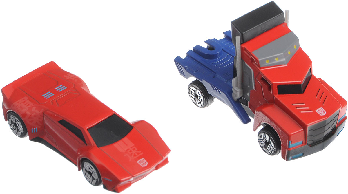 Dickie Toys Набор машинок Optimus Prime & Sideswipe3112000_красный/синий, красный Dickie Toys Набор машинок Optimus Prime & Sideswipe3112000_красный/синий, красныйНабор машинок Dickie Toys Optimus Prime & Sideswipe выполнен по мотивам фантастической саги Transformers Robots in Disguise. С ним ребенок сможет придумать множество тематических постановок, в которых представители инопланетной расы замаскировались под видом обычных автомобилей, дабы не привлекать лишнего внимания. В набор входят 2 машинки и 3D карточка с главными героями фильма. В коллекции представлены пять героев: Sideswipe, Bumblebee, Optimus Prime, Strongarm, Steeljaw. Колесные диски машин украшены логотипами Автоботов и Десептиконов.