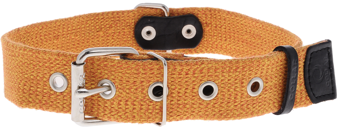 Ошейник для собак CoLLaR, цвет: оранжевый, ширина 3,5 см, обхват шеи 51-63 см02634 Ошейник для собак CoLLaR, цвет: оранжевый, ширина 3,5 см, обхват шеи 51-63 см02634Ошейник для собак CoLLaR, выполненный из хлопка с кожаными вставками, устойчив к влажности и перепадам температур. Крепкие металлические элементы делают ошейник надежным и долговечным. Изделие отличается высоким качеством, удобством и универсальностью. Размер ошейника регулируется при помощи пряжки, зафиксированной на одном из 5 отверстий. Минимальный обхват шеи: 51 см. Максимальный обхват шеи: 63 см. Ширина: 3,5 см.