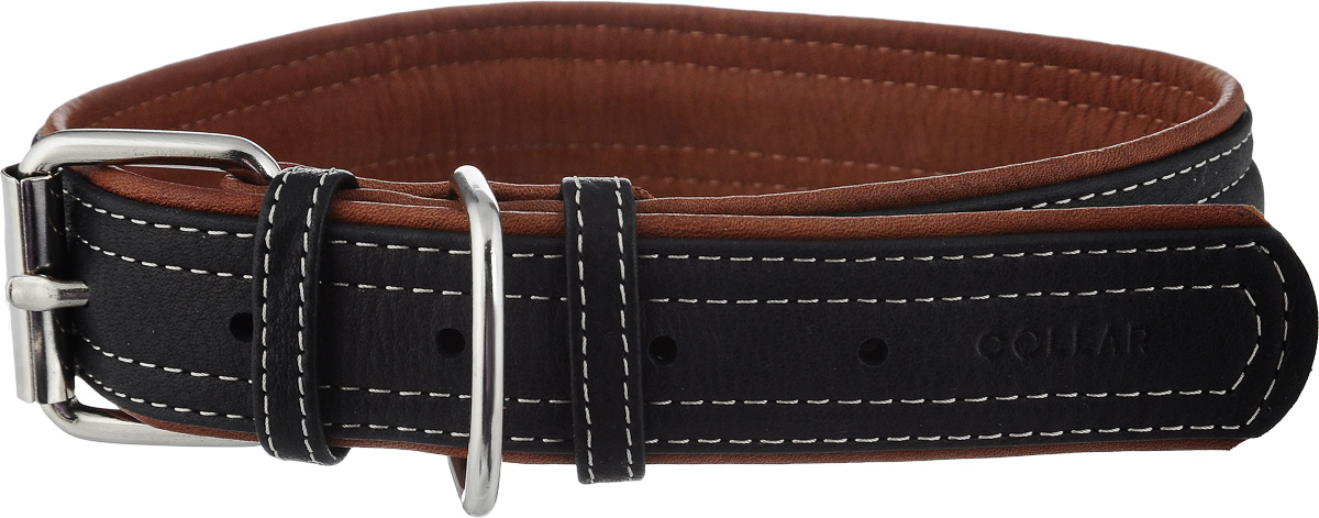 Ошейник для собак CoLLaR SOFT, цвет верха: черный, ширина 3,5 см, обхват шеи 46-60 см7210 Ошейник для собак CoLLaR SOFT, цвет верха: черный, ширина 3,5 см, обхват шеи 46-60 см7210Ошейник для собак CoLLaR SOFT изготовлен из высококачественной кожи. Он устойчив к влажности и перепадам температур. Сверхпрочные нити, крепкие металлические элементы делают ошейник надежным и долговечным. Обхват ошейника регулируется при помощи пряжки. Ошейник оснащен металлическим кольцом для крепления поводка. Изделие отличается высоким качеством, удобством и универсальностью. Минимальный обхват шеи: 46 см. Максимальный обхват шеи: 60 см. Ширина ошейника: 3,5 см. Длина ошейника: 66 см.
