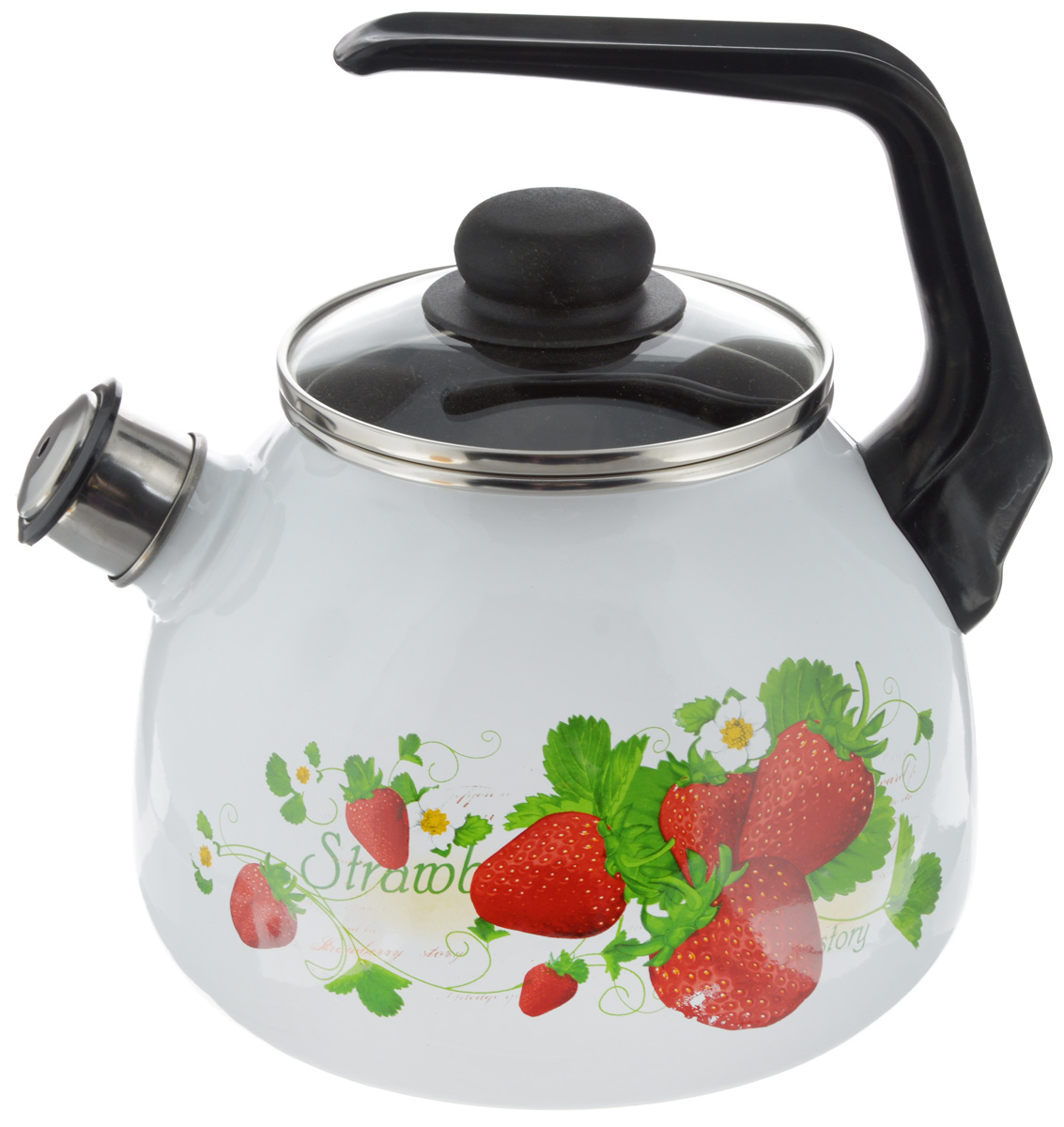 Чайник Vitross Strawberry, со свистком, цвет: белый, красный, 3 л1RC12 Чайник Vitross Strawberry, со свистком, цвет: белый, красный, 3 л1RC12Чайник Vitross Strawberry изготовлен из высококачественной нержавеющей стали с эмалированным покрытием. Нержавеющая сталь обладает высокой устойчивостью к коррозии, не вступает в реакцию с холодными и горячими продуктами и полностью сохраняет их вкусовые качества. Особая конструкция дна способствует высокой теплопроводности и равномерному распределению тепла. Чайник оснащен удобной ручкой. Носик чайника имеет снимающийся свисток, звуковой сигнал которого подскажет, когда закипит вода. Подходит для всех типов плит, включая индукционные. Можно мыть в посудомоечной машине. Диаметр чайника (по верхнему краю): 12,5 см. Высота чайника (без учета ручки и крышки): 15 см. Высота чайника (с учетом ручки): 23 см.
