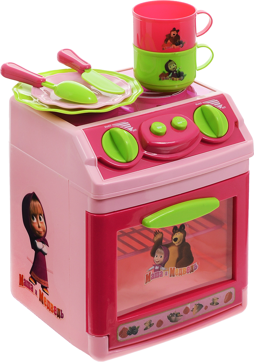 Играем вместе Игрушечная плита Маша и МедведьB1075995-R Играем вместе Игрушечная плита Маша и МедведьB1075995-RЯркая и красочная детская плита Играем вместе Маша и Медведь с изображением персонажей известного мультфильма отлично подходит для организации маленькой кухни и хорошо сочетается со многими другими игрушками. Встроенные световые и звуковые эффекты добавляют плите сходства с настоящей бытовой техникой, способствуя освоению правил обращения с духовкой. С помощью этой плиты ваша малышка приготовит много вкусных блюд своим любимым куклам. Плита так похожа на настоящую! Ручки-переключатели поворачиваются, кнопки нажимаются, дверца духовки открывается. Помимо самой плиты, в комплект также входит набор посуды: 2 тарелки, 2 чашки, ложка, вилка. Для работы игрушки необходимы 3 батарейки типа АА напряжением 1,5V (не входят в комплект).