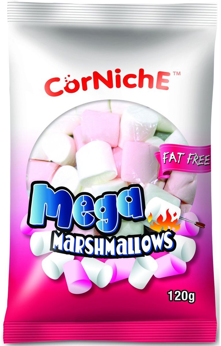 Corniche Marshmallows мега, 120 гифи020 Corniche Marshmallows мега, 120 гифи020Поедем на пикник, будем жарить зефир на костре - эта загадочная фраза именно о маршмеллоу – воздушном жевательном зефире, который можно растапливать на огне и в горячем кофе/какао/шоколаде. Кусочек мягкого, ароматного зефира имеет такую форму, чтобы ее было удобно надеть на палочку и протянуть к огню. Снаружи у него образуется тонкая корочка, а внутри бушует маленькое море растопленного зефира. Как использовать - для пикников и вечерних посиделок у костра, в качестве топпинга к мороженому, пудингу, фруктовым салатам. Как ароматная добавка к кофе, какао, горячему шоколаду, для приготовления домашней мастики и украшения тортов.