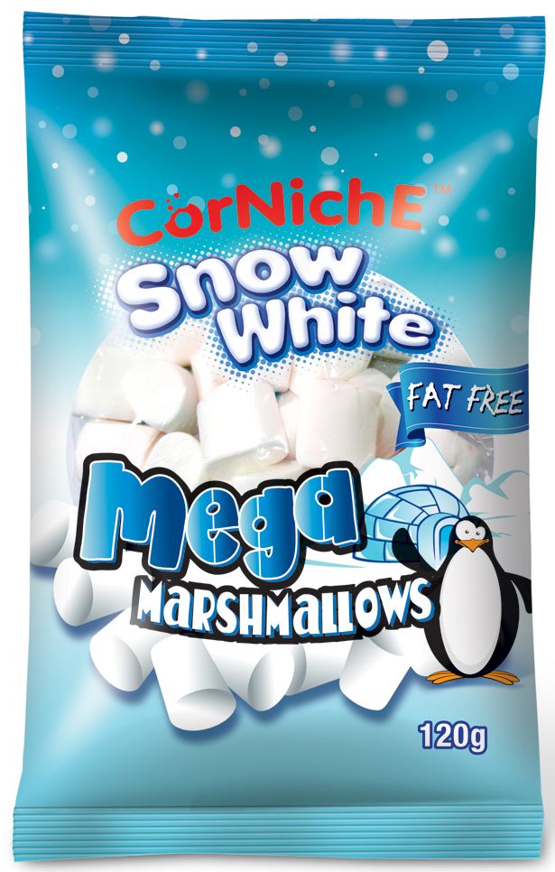 Corniche Marshmallows снежок, 120 гифи022 Corniche Marshmallows снежок, 120 гифи022Поедем на пикник, будем жарить зефир на костре - эта загадочная фраза именно о маршмеллоу – воздушном жевательном зефире, который можно растапливать на огне и в горячем кофе/какао/шоколаде. Кусочек мягкого, ароматного зефира имеет такую форму, чтобы ее было удобно надеть на палочку и протянуть к огню. Снаружи у него образуется тонкая корочка, а внутри бушует маленькое море растопленного зефира. Как использовать - для пикников и вечерних посиделок у костра, в качестве топпинга к мороженому, пудингу, фруктовым салатам. Как ароматная добавка к кофе, какао, горячему шоколаду, для приготовления домашней мастики и украшения тортов.
