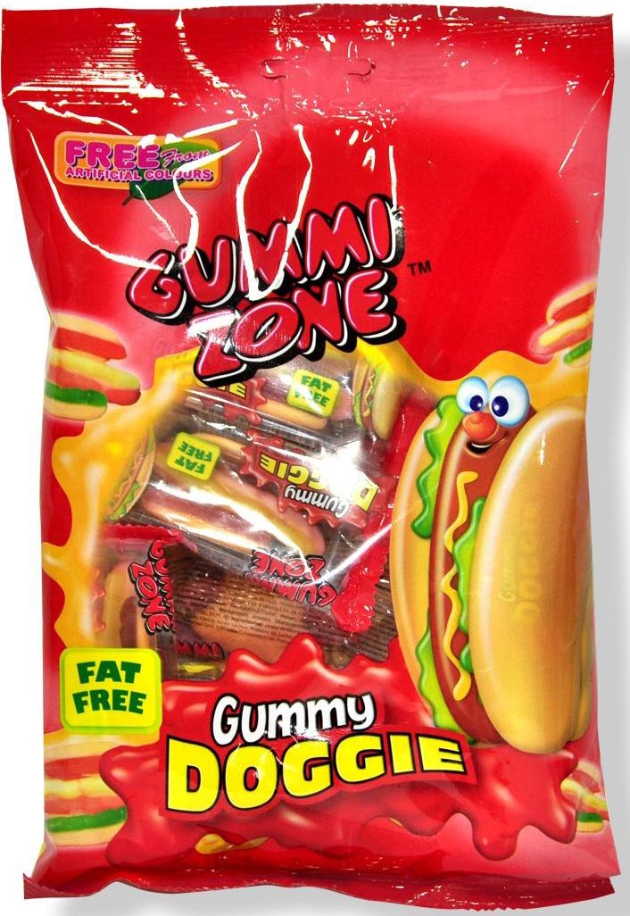 Gummy Zone мармелад хот дог в пакетах, 99 гифи062 Gummy Zone мармелад хот дог в пакетах, 99 гифи062Мармелад Gummi Zone – удивительно вкусный жевательный мармелад, выполненный в форме знаменитого Хот-Дога. Мармеладный Хот-Дог– классный снек, популярные в Европе. Мармелад Gummy Zone относится к категории полезных лакомств. Он содержит натуральный пчелиный воск, богатый витаминами, необходимыми для организма аминокислотами и кальцием. Таким образом, пользы и веселья от мармеладного Хот-Дога Gummi Zone значительно больше, чем от настоящего. Продукт полностью готов к употреблению. Индивидуальная упаковка делает его удобным, чтобы перекусить в любое время и в любом месте.