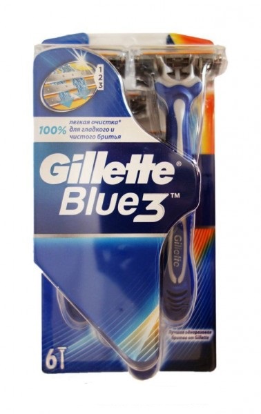 Gillette Бритвы одноразовые Blue 3, 6 штBLI-84859459 Gillette Бритвы одноразовые Blue 3, 6 штBLI-84859459Gillette - лучше для мужчины нет! Gillette Blue 3 - лучшая одноразовая бритва Gillette. - Три последовательно расположенных независимо подвешенных лезвия. - Плавающая головка для комфортного бритья. - Эргономичная прорезиненная ручка. - Улучшенная смазывающая полоска, уменьшающая раздражение. - Защитные микрогребни. - Хромовое покрытие - лезвия служат дольше. - Плавающая головка. - Увлажняющая полоска для снижения раздражения. - Прорезиненная ручка для большего удобства. Товар сертифицирован.