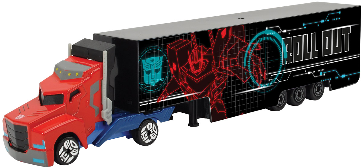 Dickie Toys Трейлер Optimus Prime цвет красный голубой3113006_красный, голубой Dickie Toys Трейлер Optimus Prime цвет красный голубой3113006_красный, голубойТрейлер Optimus Prime выполнен в виде грузовой машинки с длинным прицепом. Кузов прицепа оформлен оригинальным рисунком в тематике фильма Трансформеры. Колеса обладают свободным ходом. Мальчикам понравится коллекционировать такие машинки, ведь модели можно комбинировать, меняя кабины и прицепы между другими грузовиками серии. Ваш ребенок часами будет играть с машинками, придумывая различные истории и устраивая соревнования. Порадуйте его таким замечательным подарком!