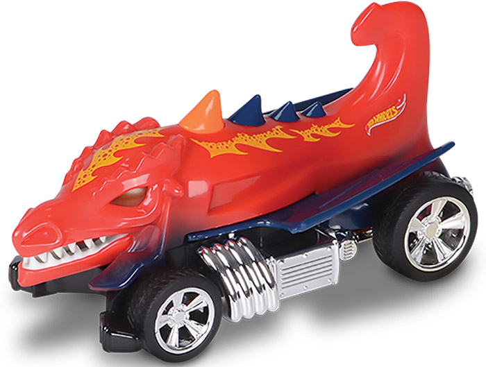 Toystate Машинка Dragon Blaster90570TS Toystate Машинка Dragon Blaster90570TSЯркая машинка Toystate Dragon Blaster со звуковыми и световыми эффектами, несомненно, понравится вашему ребенку и не позволит ему скучать. Игрушка выполнена в виде оригинальной машинки в форме дракона с подвижными крыльями. При нажатии на кнопку, расположенную в кузове, светятся глаза дракона, двигаются крылья, открывается пасть, и появляются звуковые эффекты. Ваш ребенок часами будет играть с машинкой, придумывая различные истории и устраивая соревнования. Порадуйте его таким замечательным подарком! Для работы игрушки необходимы 2 батарейки AG13 (товар комплектуется демонстрационными).