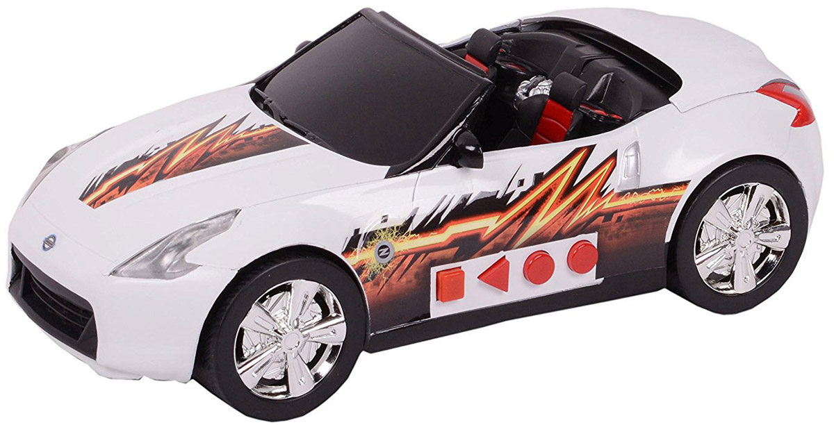 Road Rippers Машинка Nissan 370z33460TS_Nissan Road Rippers Машинка Nissan 370z33460TS_NissanЯркая машинка Road Rippers Nissan 370z со звуковыми и световыми эффектами, несомненно, понравится вашему ребенку и не позволит ему скучать. Игрушка выполнена в виде гоночной машинки, которая трансформируется в кабриолет. С левого бока игрушки имеется несколько функциональных кнопок. Первая кнопка запускает функцию трансформации. При нажатии на вторую кнопку, машинка резко едет вперед. Все действия происходят под оригинальные звуковые эффекты. При нажатии на другие кнопки, воспроизводятся звуки двигателя, автомобильной сигнализации и играет музыка, фары начинают светиться яркими огоньками. Ваш ребенок часами будет играть с машинкой, придумывая различные истории и устраивая стремительные гонки. Порадуйте его таким замечательным подарком! Рекомендуется докупить 3 батарейки напряжением 1,5V типа AА (товар комплектуется демонстрационными).