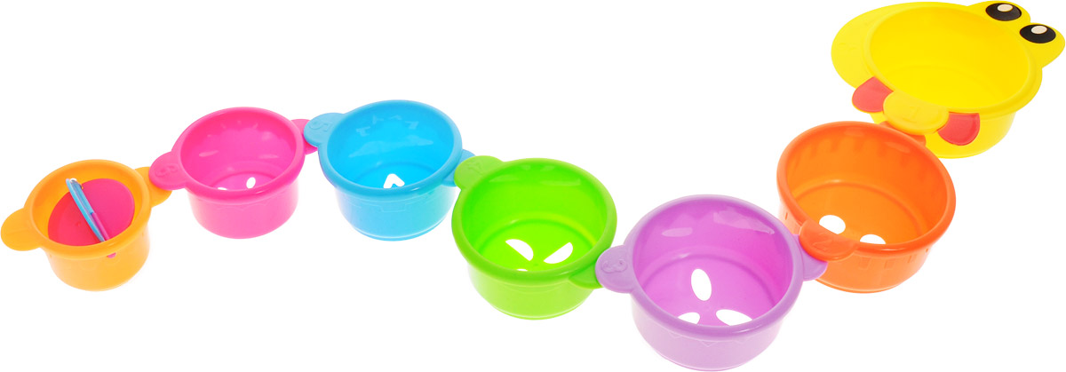 Малышарики Игрушка для ванной Змейка цвет желтыйMSH0304-005_желтый Малышарики Игрушка для ванной Змейка цвет желтыйMSH0304-005_желтыйИгрушка для ванной Малышарики Змейка выполнена в ярком дизайне из безопасных материалов. Игрушка состоит из семи элементов в виде стаканчиков разных размеров и цветов. Благодаря специальным креплениям, стаканчики с фигурными отверстиями можно соединить в длинную змейку, либо построить высокую пирамидку. Самый маленький стаканчик содержит крышечку-карусель. Игрушка Змейка превратит купание в увлекательную игру, развивая при этом мелкую моторику и концентрацию внимания малыша, а также воображение и творческие способности. Рекомендуемый возраст: 1-3 года.