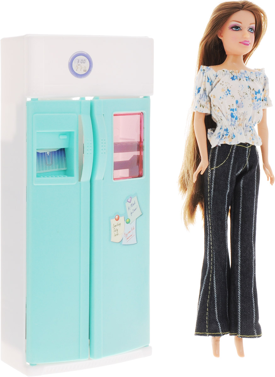 1TOY Холодильник с куклой КрасоткаТ54496 1TOY Холодильник с куклой КрасоткаТ54496Мебель для кукол 1TOY Холодильник - это очень практичный прибор для куклы Красотки, который обязательно понравится вашей малышке. Вместительный холодильник с открывающимися дверями просто незаменим для любой кукольной кухни. Внутри холодильника имеются удобные полочки, где поместятся все любимые продукты вашей куколки. Куколка Красотка имеется в комплекте с холодильником. На куколке светлая кофточка и тёмные джинсовые брюки. У куклы длинные темные волосы, которые так интересно заплетать и укладывать в разнообразные прически. С холодильником очаровательная кукла Красотка никогда не останется голодной! Порадуйте свою дочурку таким замечательным подарком!