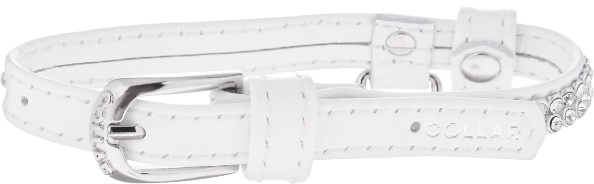 Ошейник для собак CoLLaR brilliance, цвет: белый, ширина 0,9 см, обхват шеи 19-25 см3265 Ошейник для собак CoLLaR brilliance, цвет: белый, ширина 0,9 см, обхват шеи 19-25 см3265Ошейник CoLLaR brilliance изготовлен из кожи, устойчивой к влажности и перепадам температур. Клеевой слой, сверхпрочные нити, крепкие металлические элементы делают ошейник надежным и долговечным. Изделие отличается высоким качеством, удобством и универсальностью. Размер ошейника регулируется при помощи металлической пряжки. Имеется металлическое кольцо для крепления поводка. Ваша собака тоже хочет выглядеть стильно! Модный ошейник, декорированный стразами, станет для питомца отличным украшением и выделит его среди остальных животных. Минимальный обхват шеи: 19 см. Максимальный обхват шеи: 25 см. Ширина: 0,9 см.