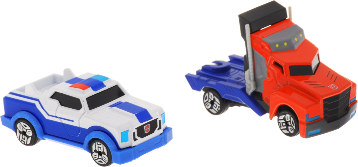 Dickie Toys Набор машинок Optimus Prime & Strongarm 2 шт3112000_красный/синий,белый/синий Dickie Toys Набор машинок Optimus Prime & Strongarm 2 шт3112000_красный/синий,белый/синийНабор машинок Dickie Toys Optimus Prime & Strongarm выполнен по мотивам фантастической саги Transformers Robots in Disguise. С ним ребенок сможет придумать множество тематических постановок, в которых представители инопланетной расы замаскировались под видом обычных автомобилей, дабы не привлекать лишнего внимания. В набор входят 2 машинки. В коллекции представлены пять героев: Sideswipe, Bumblebee, Optimus Prime, Strongarm, Steeljaw. Колесные диски машин украшены логотипами Автоботов и Десептиконов.