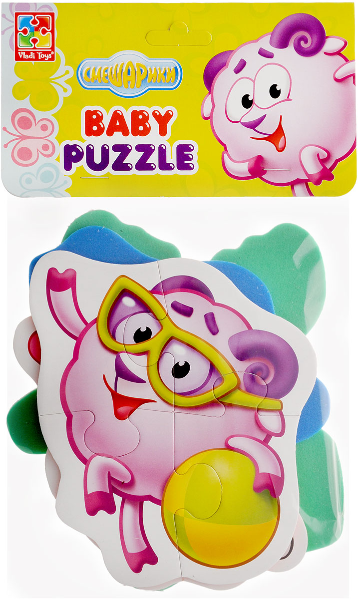Vladi Toys Пазл для малышей Смешарики 4 в 1 VT1106-49VT1106-49 Vladi Toys Пазл для малышей Смешарики 4 в 1 VT1106-49VT1106-49Пазл для малышей Vladi Toys Смешарики придется по душе вашему малышу. В комплекте 4 пазла. Первый пазл включает в себя 3 элемента, второй пазл - 5 элементов и два пазла по 4 элемента. Собрав 4 пазла, вы получите картинки с изображением персонажей мультфильма Смешарики. Пазл - великолепная игра для семейного досуга. Сегодня собирание пазлов стало особенно популярным, главным образом, благодаря своей многообразной тематике, способной удовлетворить самый взыскательный вкус. Для детей это не только интересно, но и полезно. Собирание пазла развивает мелкую моторику ребенка, тренирует наблюдательность, логическое мышление, знакомит с окружающим миром, с цветом и разнообразными формами.