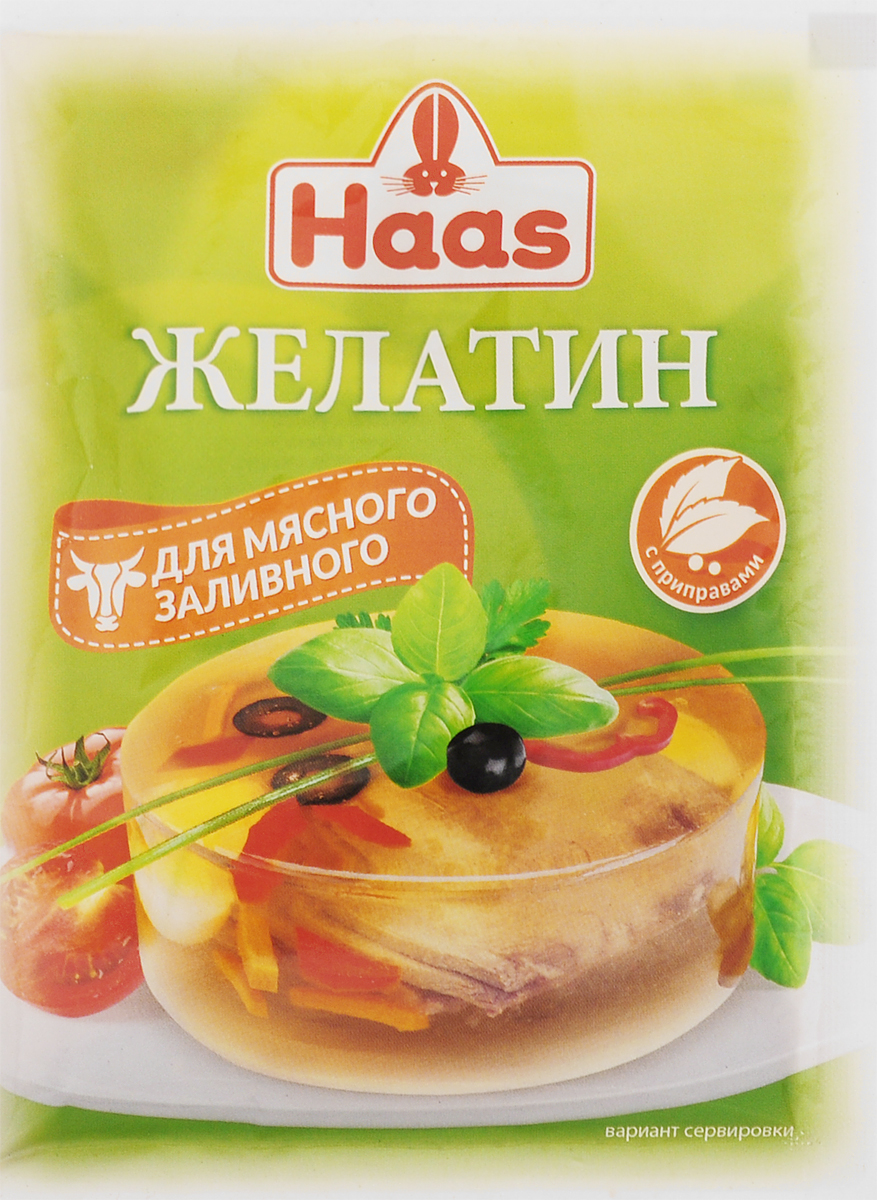 Haas желатин со специями для мясного заливного, 25 г23506-P Haas желатин со специями для мясного заливного, 25 г23506-PЖелатин со специями для мясного заливного Haas обеспечивает блюду сбалансированный вкус, простоту в приготовлении. Уважаемые клиенты! Обращаем ваше внимание, что полный перечень состава продукта представлен на дополнительном изображении. Уважаемые клиенты! Обращаем ваше внимание на то, что упаковка может иметь несколько видов дизайна. Поставка осуществляется в зависимости от наличия на складе.