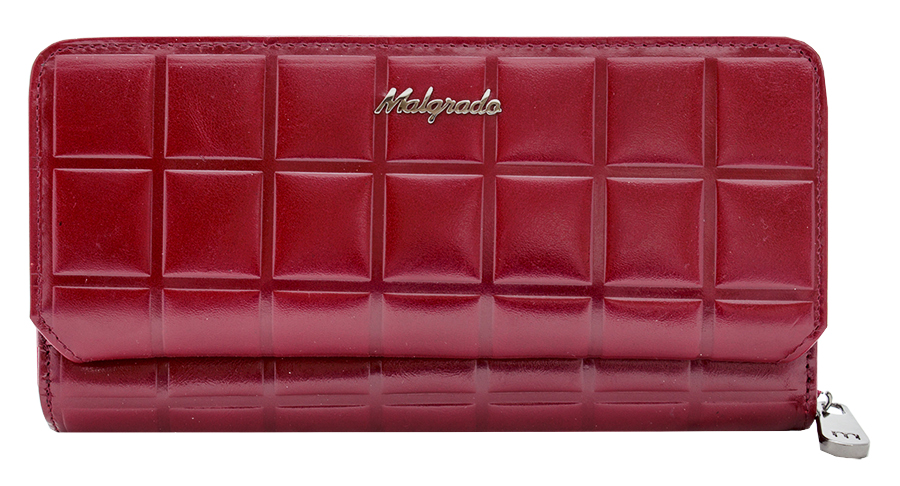 Клатч-кошелек женский Malgrado, цвет: красный. 73001-14502D73001-14502D Клатч-кошелек женский Malgrado, цвет: красный. 73001-14502D73001-14502DЭлегантный клатч-кошелек Malgrado изготовлен из высококачественной натуральной кожи с декоративным фактурным тиснением, оформлен металлической фурнитурой с символикой бренда. Изделие содержит два отделения. Основное отделение закрывается на застежку-молнию. Внутри расположены: три отделения для купюр, карман для мелочи на застежке-молнии, два кармана для мелких документов, восемь кармашков для визиток и кредитных карт. Вспомогательное отделение закрывается клапаном на кнопку и содержит: десять карманов для кредитных карт и карман для мелких документов. Изделие упаковано в фирменную металлическую коробку. Стильный кошелек не оставит равнодушной ни одну представительницу прекрасной половины человечества.
