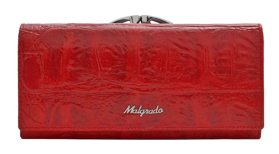 Кошелек женский Malgrado, цвет: красный. 72031-3-29102#72031-3-29102# Кошелек женский Malgrado, цвет: красный. 72031-3-29102#72031-3-29102#Стильный кошелек Malgrado выполнен из натуральной кожи красного цвета с декоративным тиснением под рептилию, застегивается клапаном на кнопку. Внутри содержит девять кармашков для кредитных карт, три отделения для купюр, один кармашек на застежке-молнии. На задней стороне кошелек имеет 2 отделения для мелочи, закрывающиеся металлическим рамочным замком типа ридикюль. Кошелек упакован в подарочную металлическую коробку с логотипом фирмы. Такой кошелек станет замечательным подарком человеку, ценящему качественные и практичные вещи. Характеристики: Материал: натуральная кожа, текстиль, металл. Размер кошелька: 18,5 см х 9 см х 3 см. Цвет: красный. Размер упаковки: 23 см х 13 см х 5 см. Артикул: 72031-3-29102#.