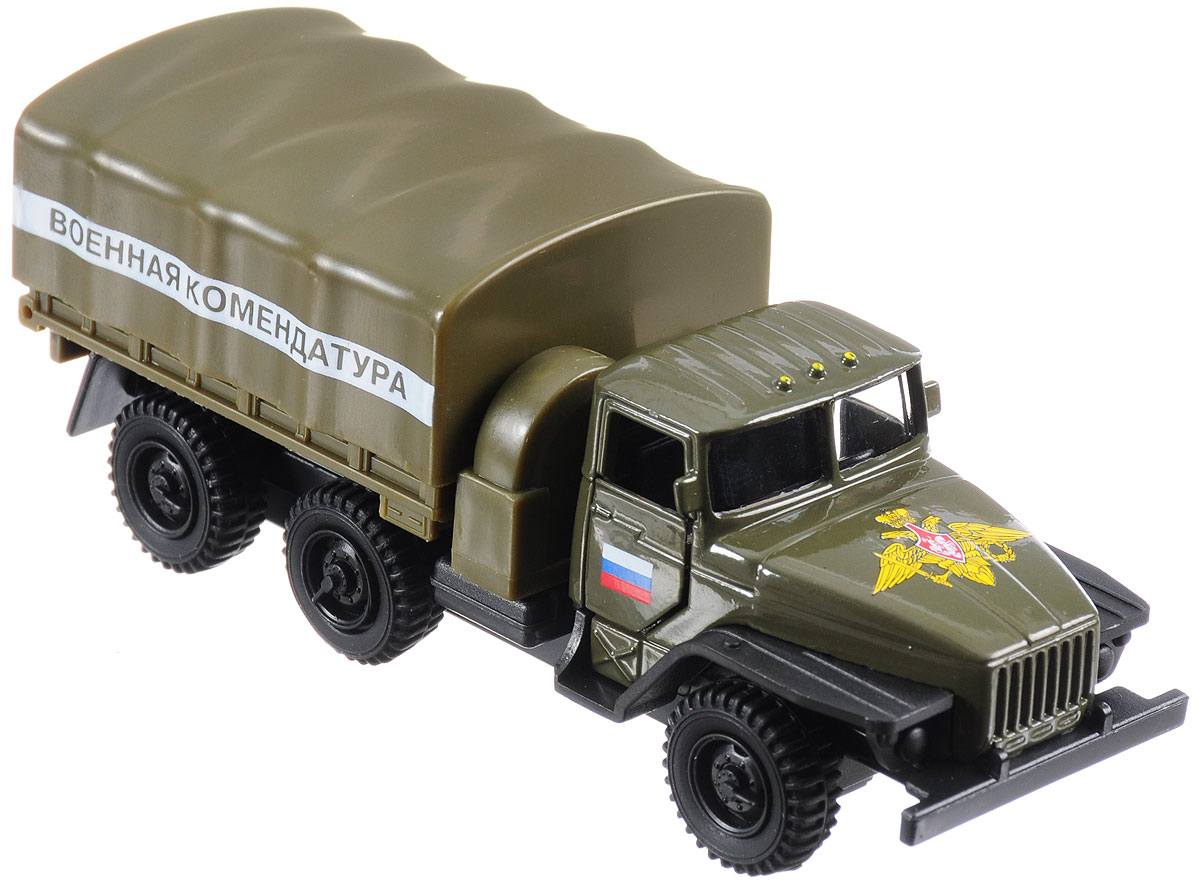 ТехноПарк Машина инерционная Урал Военная комендатураSB-15-35-T2-WB ТехноПарк Машина инерционная Урал Военная комендатураSB-15-35-T2-WBМашина ТехноПарк Урал. Военная комендатура - серьезный и реалистичный грузовой автомобиль отечественного вида, который прекрасно подойдет для каждого любителя автомобилей или коллекционера моделей машин. Дверцы кабины открываются. Модель оснащена инерционным механизмом. Прорезиненные колеса обеспечивают надежное сцепление с любой поверхностью пола. Ваш ребенок будет увлеченно играть с этой машинкой, придумывая различные истории. Подарите вашему малышу возможность почувствовать себя настоящим водителем.