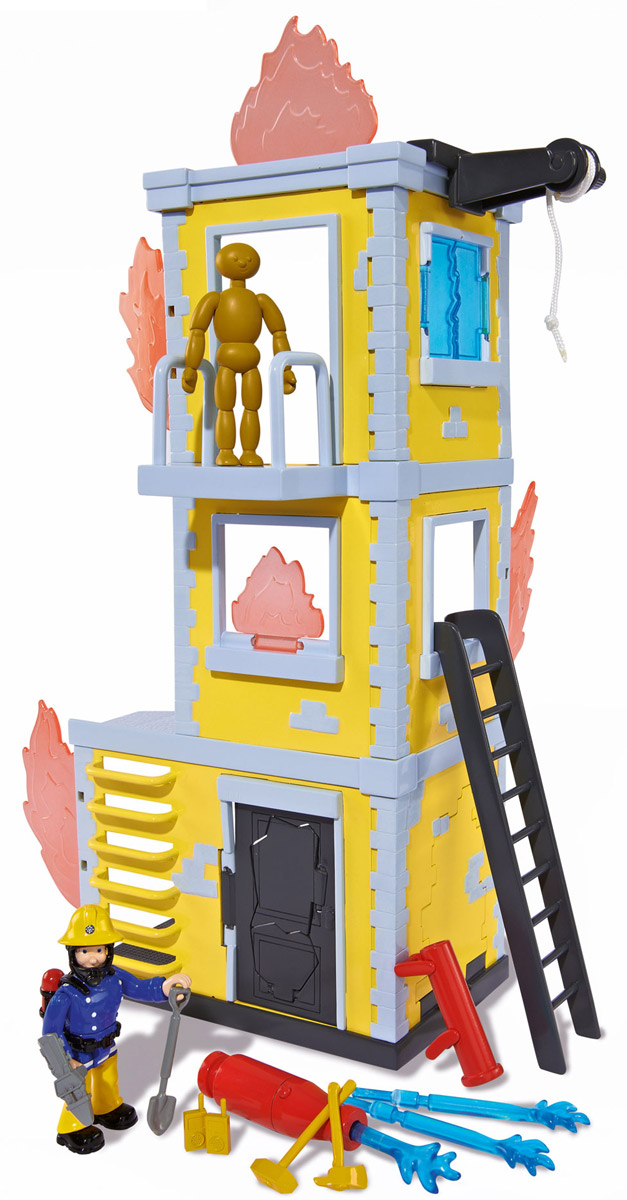 Dickie Toys Игровой набор Большая тренировочная база9257652 Dickie Toys Игровой набор Большая тренировочная база9257652Игровой набор Dickie Toys Большая тренировочная база выполнен по мотивам мультфильма Пожарный Сэм. При помощи данного набора ребенок сможет почувствовать себя самым настоящим пожарным. Помимо фигурки Сэма и пушки, в набор входит все необходимое для строительства большой тренировочной базы. Особенности этого набора в том, что Сэму необходимо использовать водяную пушку в борьбе с огнем. Пушка заряжается водными зарядами. Для работы пушки нужно выстрелить в цель и при метком попадании огонь погаснет. Также база оснащена пожарной лестницей, которая ведет на второй этаж. С таким набором малыш сможет устраивать спасательные операции, воспроизводя сцены из мультфильма или придумывая новые истории.