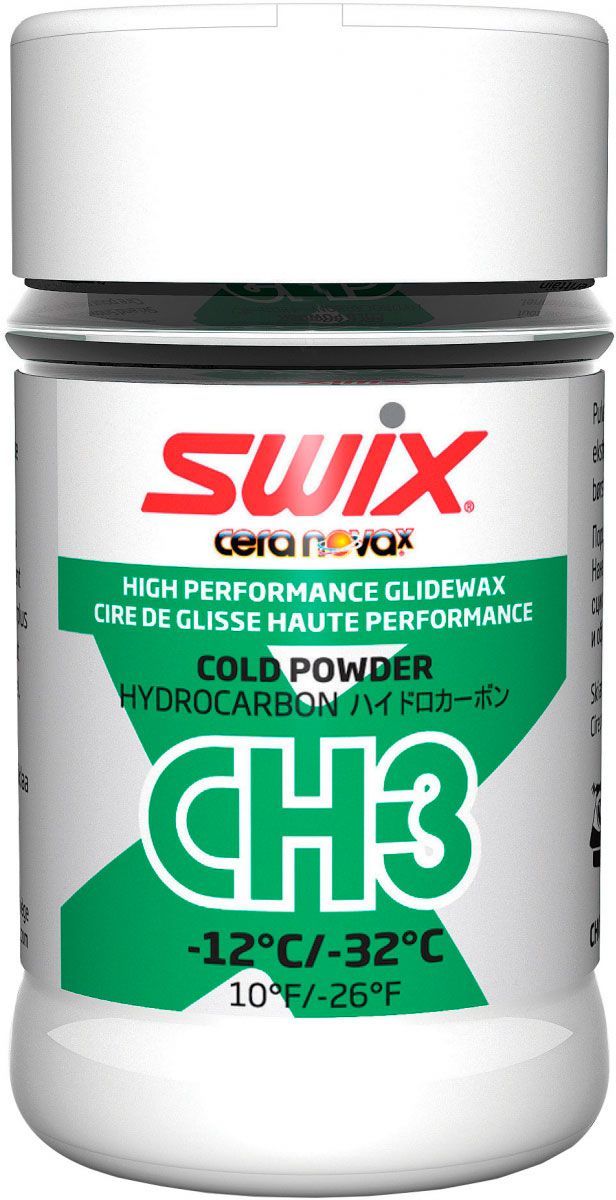 Мазь скольжения Swix CH3X Cold Powder -12C / -32C, 30 гCH03X Мазь скольжения Swix CH3X Cold Powder -12C / -32C, 30 гCH03XCH3 ХОЛОДНЫЙ ПОРОШОК упаковка 30 г -12°С…-32°С Это специальная синтетическая углеводородная порошковая мазь скольжения, придающая другим мазям скольжения свойства, улучшающие их износоустойчивость и увеличивая прочность мази при абразивных условиях скольжения. Предназначена для жесткого снега, свежего искусственного снега. Порошок следует наносить на мазь скольжения, пока та находится в расплавленном состоянии или, по крайней мере, пока она не остыла. Даже большое количество CH3 не будет препятствовать хорошему скольжению. Затем следует проутюжить CH3 в слой мази скольжения. Дать полностью остыть, обработать скребком, затем пройтись щеткой.