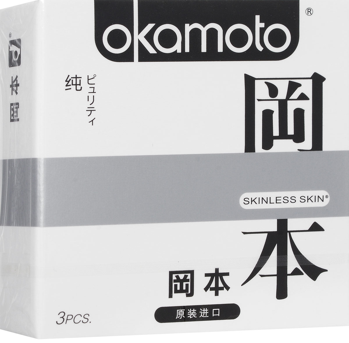 Презервативы Okamоto Skinless Skin Purity 3 шт. Классика, телесного цвета23912 Презервативы Okamоto Skinless Skin Purity 3 шт. Классика, телесного цвета23912Самые тонкие латексные презервативы в мире особой анатомической формы со смазкой! Толщина стенки презерватива всего 0,03 мм, что в 2 раза тоньше, чем у обычных презервативов. Подарят незабываемые ощущения естественности. Уникальной анатомической формы с силиконовой смазкой.