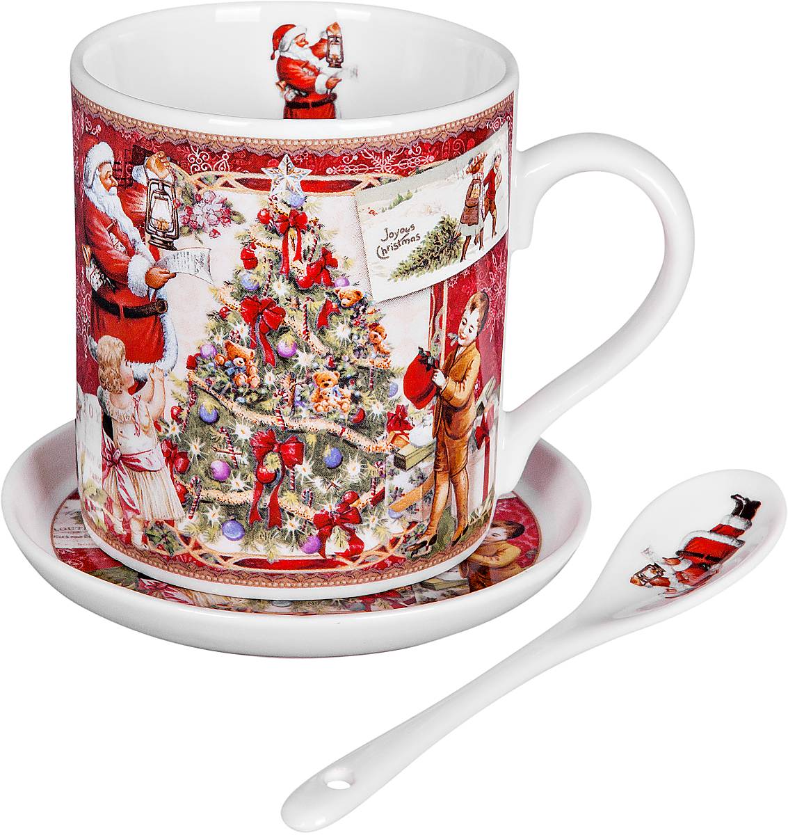 Кружка Mister Christmas Дед Мороз, дети и елка, с ложкой, с подставкой, 3 предметаBR-M11-SET Кружка Mister Christmas Дед Мороз, дети и елка, с ложкой, с подставкой, 3 предметаBR-M11-SETНовогодняя кружка Mister Christmas Дед Мороз, дети и елка изготовлена из высококачественного фарфора. В комплект входят ложка и подставка. Такие оригинальные предметы великолепно украсят кухонный интерьер, а также станут отличным подарком для ваших друзей и близких в преддверии Нового года. Предметы упакованы в красивую подарочную коробку. Высота кружки: 8 см.