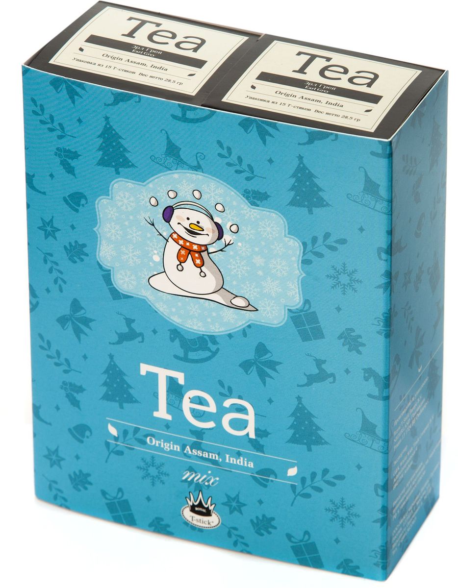 Подарочный набор Royal T-Stick: Earl Grey черный чай и Earl Grey черный чай в стиках, 30 шт77115 Подарочный набор Royal T-Stick: Earl Grey черный чай и Earl Grey черный чай в стиках, 30 шт77115Подарочный набор из 2 пачек чая премиум класса упакован в коробку для транспортировки. Чай Ассам с бергамотом порадует вас насыщенным янтарно- красным цветом, терпким ароматом бергамота и пряным, солодово-медовым вкусом. Чай обладает тонизирующим свойством. Чай упакован в пищевую фольгу, которую можно использовать вместо ложечки для размешивания сахара. Опустите стик в кипяток, оставьте на 3 минуты, размешайте кусочек сахара. Достаньте стик из стакана, потрясите им о край стакана, так, чтобы стекли последние капли, и положите рядом. Вся влага останется внутри стика. Прекрасный подарок родным и близким и отличный повод удивить коллег по работе и друзей, внедряя новую, элегантную культуру чаепития!