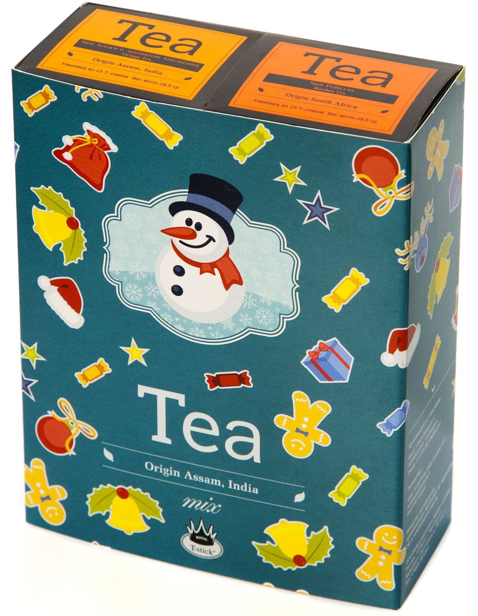 Подарочный набор Royal T-Stick: Rooibos Tea красный чай и Orange Tea черный чай в стиках, 30 шт78121 Подарочный набор Royal T-Stick: Rooibos Tea красный чай и Orange Tea черный чай в стиках, 30 шт78121Подарочный набор из 2 пачек чая премиум класса упакован в коробку для транспортировки. Ройбуш - натуральный чай из листьев южноафриканского кустарника. Обладает сладковатым вкусом, с едва уловимыми ореховыми нотами. Чай обладает тонизирующим и бодрящим свойством. Снижает аппетит. Рекомендуется людям, контролирующим свою массу тела. Натуральный черный чай с ароматом апельсина порадует вас золотисто-медовым цветом, тонким ароматом персика и изысканным пряным вкусом, который создается путем смешивания реальных кусочков апельсина и индийского чая из штата Ассам. Чай упакован в пищевую фольгу, которую можно использовать вместо ложечки для размешивания сахара. Опустите стик в кипяток, оставьте на 3 минуты, размешайте кусочек сахара. Достаньте стик из стакана, потрясите им о край стакана, так, чтобы стекли последние капли, и положите рядом. Вся влага останется внутри стика. Прекрасный подарок родным и близким и отличный повод удивить коллег по работе и друзей,...