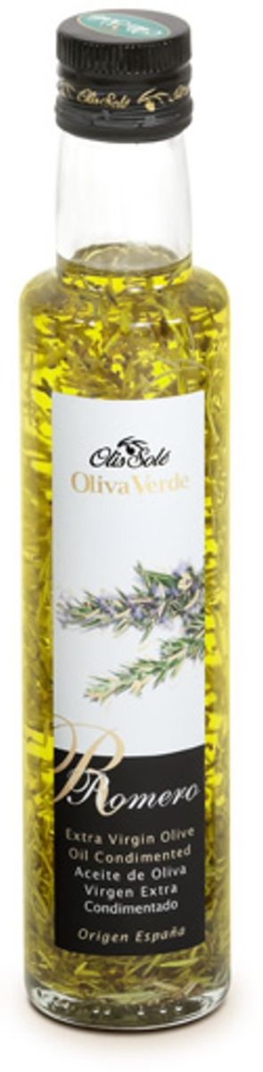 Olis Sole Оливковое масло Extra Virgin с розмарином, 250 мл8437001404353 Olis Sole Оливковое масло Extra Virgin с розмарином, 250 мл8437001404353Олис соле Оливковое масло с розмарином - нерафинированное оливковое масло первого холодного отжима (Extra Virgin Olive Oil) Кислотностью 0,2%, которая является лечебной по испанским законам. ЭКОЛОГИЧЕСКИЙ ФЕРМЕРСКИЙ ПРОДУКТ из оливок сорта Арбекина раннего сбора урожая. Диетический продукт! Производится старейшей испанской компанией OLIS SOLE.S.L. (марки Olis Sole и MasTarres) в Каталонии в Mont-roing del Camp. Компанию основала в 1944 году «великая»бабушка семьи Sole - мадам Мария Яват. Благодаря ей были разработаны фирменные стандарты качества и секретные технологии. С тех пор семья традиционно производит оливковые масла Экстра Вирджен самой высшей категории. Они ценятся во всем мире, имеют блестящую репутацию среди экспертов и удовлетворяют самым высоким требованиям гурманов всего мира.