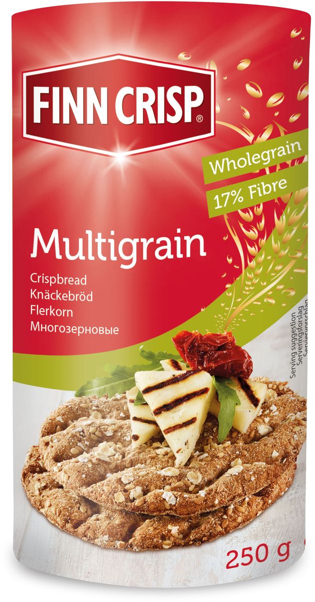 Finn Crisp Multigrain хлебцы многозерновые, 250 г20115 Finn Crisp Multigrain хлебцы многозерновые, 250 г20115В 1952 году началось производство сухариков FINN CRISP (ФИНН КРИСП), когда стартовали Олимпийские Игры в Хельсинки (Финляндия). Многие годы натуральные ржаные сухарики FINN CRISP отражают дух Финляндии для миллионов покупателей по всему миру, заботящихся о здоровом питании. Высушивать хлеб - давняя финская традиция и FINN CRISP до сих пор придерживаются этой традиции создавая хлебцы по старому классическому финскому рецепту. Бренд FINN CRISP принадлежит компании VAASAN Group’s. VAASAN - это крупнейшая хлебопекарная компания в Балтийском регионе со столетней историей, занимающаяся производством продукции для правильного и здорового питания. Занимающая второе место по производству сухариков и хлебцев, а её продукция экспортируются в более чем 50 государств!