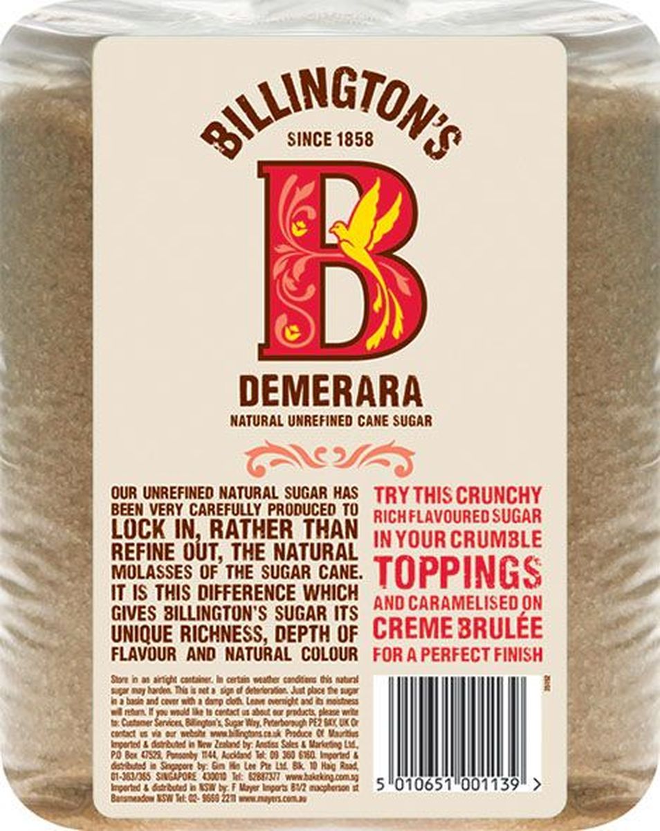 Billingtons Demerara сахар нерафинированный, 3 кг28117 Billingtons Demerara сахар нерафинированный, 3 кг28117Высококачественный сахар Billington’s производят из элитных сортов тростника, который подвергается минимальной технической обработке (не пропускают через костяные фильтры), что позволяет сохранить природные минералы, придающие продукту характерный вкус и запах. Нерафинированный коричневый тростниковый сахар содержит в своем составе кальций, железо, магний, фосфор, калий и даже протеины, которые полностью отсутствуют в обычном сахаре.
