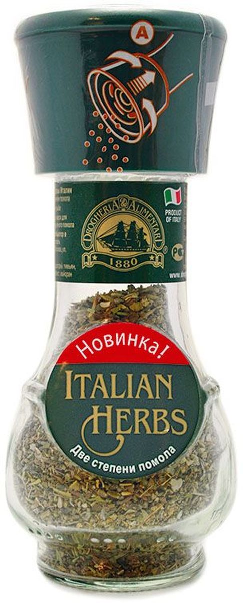 Drogheria е Alimentari мельница две степени помола Травы Италии, 20 г72209 Drogheria е Alimentari мельница две степени помола Травы Италии, 20 г72209Мельницы Drogheria & Alimentari раскроют уникальный аромат каждой специи и пряности непосредственно в процессе приготовления любимого блюда. Уникальная мельница Drogheria & Alimentari позволяет выбрать необходимую степень помола - крупную или мелкую. С её помощью можно без усилий перемолоть даже самые твердые частички. Компания Drogheria & Alimentari, основанная в 1880 году во Флоренции, в настоящее время обладает самыми большими производственными мощностями в Европе.