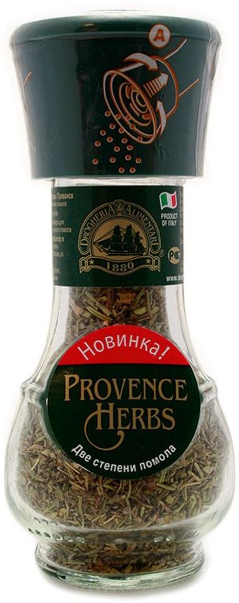 Drogheria е Alimentari мельница две степени помола травы Прованса, 20 г72211 Drogheria е Alimentari мельница две степени помола травы Прованса, 20 г72211Мельницы Drogheria & Alimentari раскроют уникальный аромат каждой специи и пряности непосредственно в процессе приготовления любимого блюда. Уникальная мельница Drogheria & Alimentari позволяет выбрать необходимую степень помола - крупную или мелкую. С её помощью можно без усилий перемолоть даже самые твердые частички соли. Компания Drogheria & Alimentari, основанная в 1880 году во Флоренции, в настоящее время обладает самыми большими производственными мощностями в Европе.