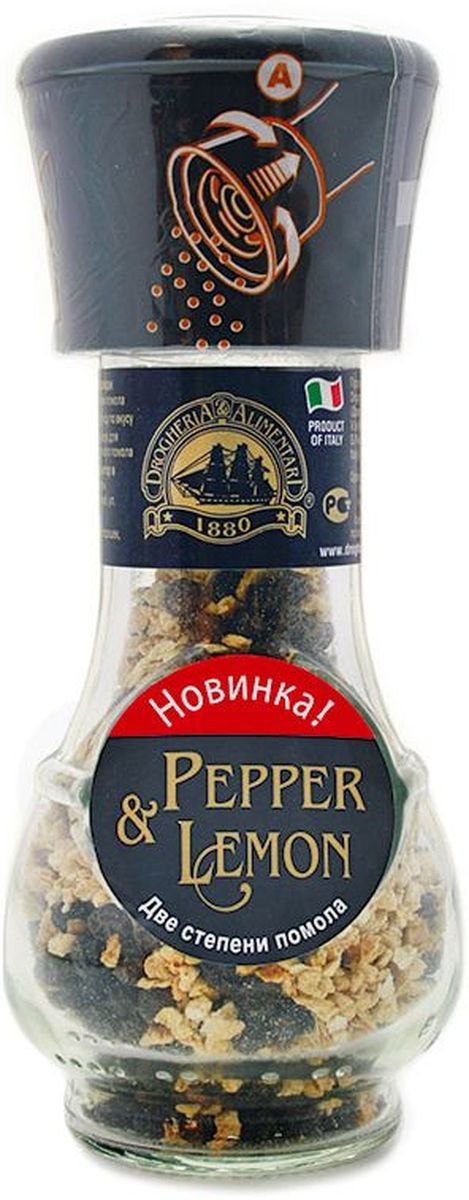Drogheria е Alimentari мельница две степени помола перец и лимон, 40 г72217 Drogheria е Alimentari мельница две степени помола перец и лимон, 40 г72217Мельницы Drogheria & Alimentari раскроют уникальный аромат каждой специи и пряности непосредственно в процессе приготовления любимого блюда. Уникальная мельница Drogheria & Alimentari позволяет выбрать необходимую степень помола - крупную или мелкую. С её помощью можно без усилий перемолоть даже самые твердые частички соли. Компания Drogheria & Alimentari, основанная в 1880 году во Флоренции, в настоящее время обладает самыми большими производственными мощностями в Европе.