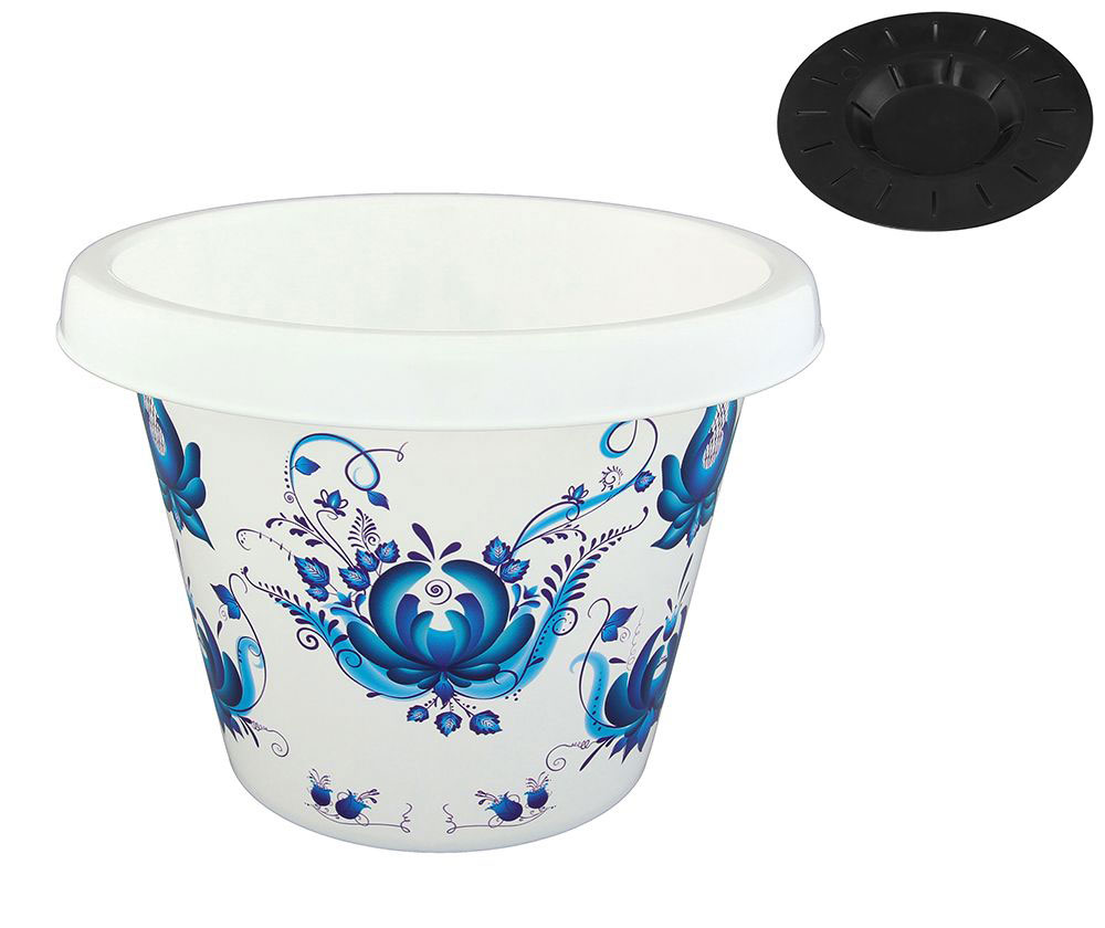 Кашпо Violet Гжель, с поддоном, 4 л30401/78 Кашпо Violet Гжель, с поддоном, 4 л30401/78Классическое кашпо с поддоном, выполненное из пластика, прекрасно подойдет для выращивания трав и цветов. Объём кашпо: 4 л.