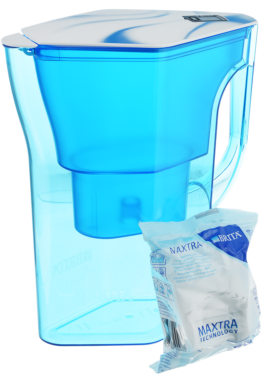 Фильтр-кувшин Brita Навелия, цвет: синий, 2,3 л4006387048105/1017321 Фильтр-кувшин Brita Навелия, цвет: синий, 2,3 л4006387048105/1017321Фильтр-кувшин Brita Навелия, выполненный из пластика, станет необходимым помощником на вашей кухне. Вода, очищенная данным фильтром обладает рядом преимуществ: - улучшает вкус горячих и холодных напитков, - увеличивает срок службы бытовых приборов, препятствуя образованию накипи, - идеальна для приготовления вкусной и здоровой пищи, - придает более насыщенный вкус и аромат чаю и кофе. Технология фильтра Maxtra снижает содержание в воде таких веществ, как хлор, алюминий, тяжелые металлы (свинец и медь), некоторые пестициды и органические примеси. Также он отфильтровывает соли жесткости. Особенности данного фильтра: - только для Maxtra, - календарь: электронный индикатор ресурса кассеты будет автоматически напоминать вам о необходимости заменить кассету через каждые 4 недели использования, - эргономичный дизайн, - фильтр можно мыть в посудомоечной машине (за исключением крышки), ...