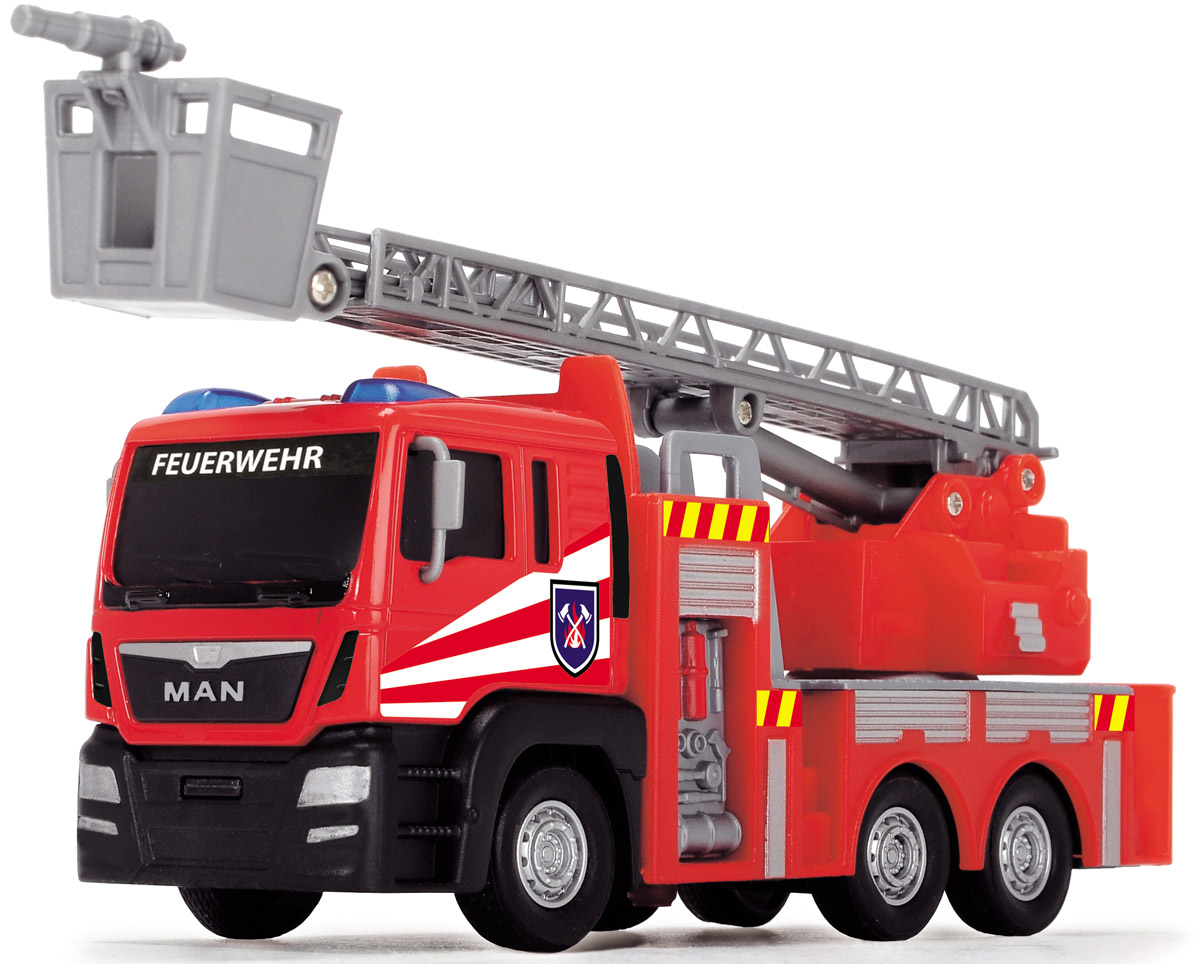 Dickie Toys Пожарная машинка Fire Engine цвет красный серый3712008_вид 2 Dickie Toys Пожарная машинка Fire Engine цвет красный серый3712008_вид 2Главный элемент технического оснащения пожарной команды - конечно, красная пожарная машина! Пожарная машина Dickie Toys Fire Engine выполнена в реалистичном стиле и оснащена декоративными элементами - парой синих маячков, окошками, закрытыми жалюзи. Также машина имеет свободный ход колес и выдвижную лестницу. Игрушка изготовлена из прочных, качественных и безопасных материалов, аккуратно раскрашена яркими красками. Вместе с пожарной машинкой Dickie Toys Fire Engine организуйте собственную пожарную станцию!