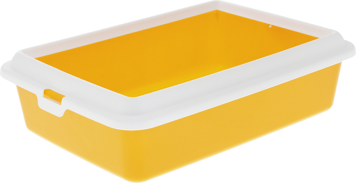 Туалет-лоток для животных MPS "Hydra Mini", с рамкой, цвет: желтый, 43 х 31 х 12 см