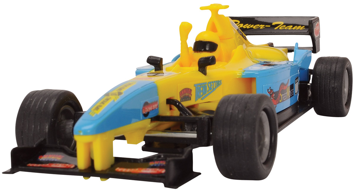 Dickie Toys Машинка Формула-1 цвет голубой желтый3341001_голубой/желтый Dickie Toys Машинка Формула-1 цвет голубой желтый3341001_голубой/желтыйМашинка Dickie Toys Формула 1 представляет собой реалистичную копию настоящего гоночного автомобиля. Машинка изготовлена из высококачественного пластика. Для запуска машинки достаточно потянуть за кольцо, расположенное на ее задней части. Машинка Dickie Toys Формула 1 разнообразит игровые ситуации, откроет новые сюжеты для маленького автолюбителя и поможет развить мелкую моторику рук, внимание и координацию движений. Не упустите шанс порадовать своего малыша замечательным подарком!