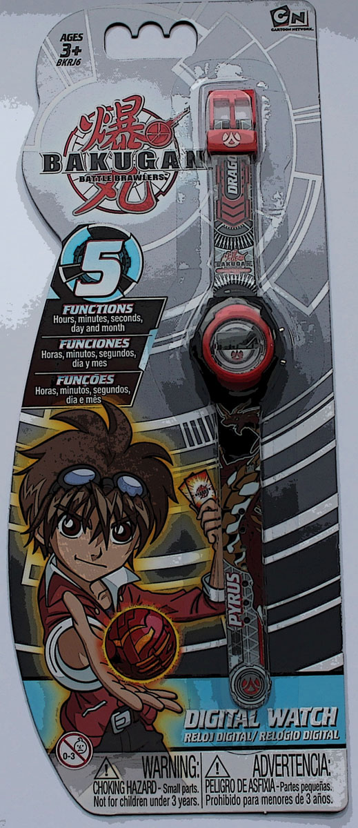 Часы наручные электронные Bakugan, цвет: серый. BKRJ6-2BKRJ6-2 Часы наручные электронные Bakugan, цвет: серый. BKRJ6-2BKRJ6-2Оригинальные электронные детские часы с корпусом и браслетом из пластика. Циферблат защищен от повреждений прочным пластиковым стеклом. Электронные часы имеют 5 функций: месяц – день, часы – минуты – секунды. Товар изготовлен полностью из пластмассы с питанием от химических источников тока, 1 сменный элемент включен в комплект (LR41 (AG3) 1.5 V). Рекомендуемый возраст: от 3 лет.