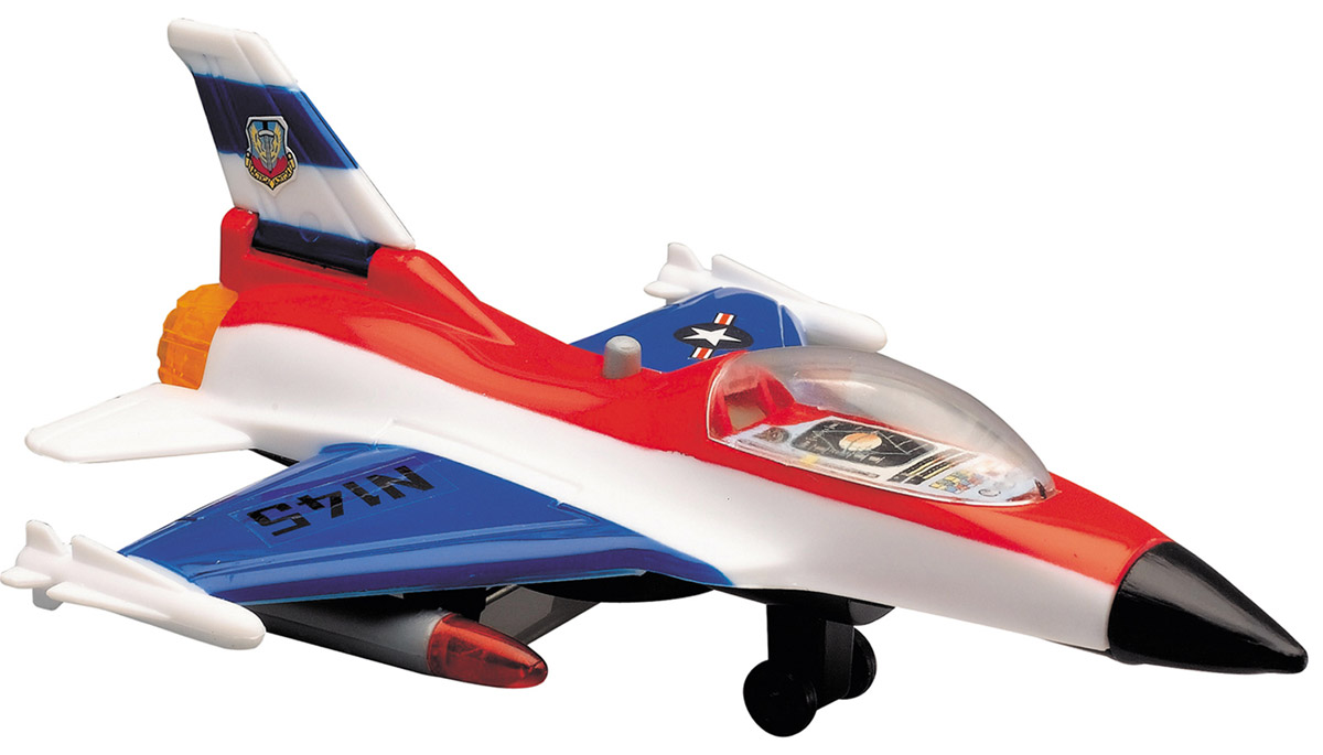 Dickie Toys Истребитель цвет синий красный3342007_синий/красный Dickie Toys Истребитель цвет синий красный3342007_синий/красныйИстребитель Dickie Toys является миниатюрной копией настоящего истребителя. Игрушка, изготовленная из прочного пластика, порадует вашего малыша. Истребитель снабжен двумя шасси и двумя ракетами для запуска. При нажатии кнопки на корпусе слышны реалистичные звуки взлетающего и садящегося истребителя. Порадуйте своего ребенка таким замечательным подарком. Рекомендуется докупить 2 батарейки типа LR41 (товар комплектуется демонстрационными).