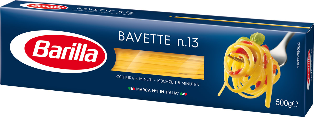 Barilla Bavette баветте паста, 500 г8076800195132 Barilla Bavette баветте паста, 500 г8076800195132Родина Баветте - Лигурия. И как Неаполь считается родоначальником самого известного формата пасты во всем мире - спагетти, так Генуя может гордиться изобретением Баветте - превосходной лигурийской длинной пасты. Традиционно она подается вместе с Песто Дженовезе, а так же отлично сочетается и с овощными или рыбными соусами. Баветте - один из длинных форматов пасты. Благодаря своей уникальной форме, она прекрасно удерживают соус на своей поверхности и позволяют ему раскрыть всю гамму вкусов и ароматов. Уважаемые клиенты! Обращаем ваше внимание на то, что упаковка может иметь несколько видов дизайна. Поставка осуществляется в зависимости от наличия на складе.