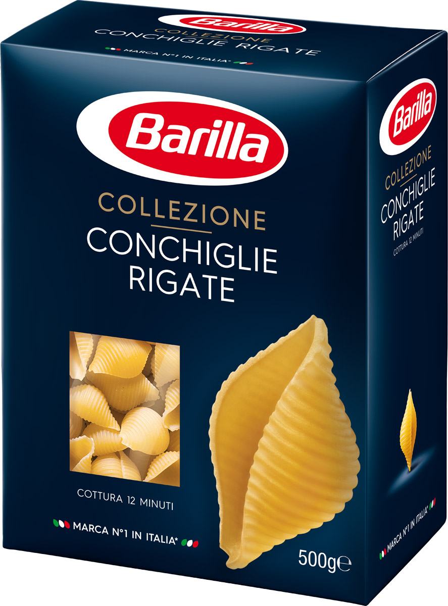 Barilla Conchiglie Rigate паста конкилье ригате, 500 г8076802085936 Barilla Conchiglie Rigate паста конкилье ригате, 500 г8076802085936Благодаря своей способности удерживать любой соус и вдохновленной морем, форме, Конкилье Ригате - один из самых излюбленных и знаменитых форматов пасты во всем мире. Они невероятно универсальны: они способны подчеркнуть вкус любого соуса, от самого простого и легкого до самого насыщенного и изысканного. Изящная вогнутая форма и рельефная структура поверхности Конкилье Ригате позволяют хорошо удерживать любой соус, даже самый легкий. Это настоящее произведение кулинарного искусства. Barilla советует попробовать Конкилье Ригате с традиционными соусами различных итальянских регионов. Например, кухня региона Апулья, в которой преобладают дары моря, предлагает оригинальный рецепт соуса с мидиями, брокколи и помидорами черри: это настоящая симфония цвета и ароматов средиземноморского побережья. Уважаемые клиенты! Обращаем ваше внимание на то, что упаковка может иметь несколько видов дизайна. Поставка осуществляется в зависимости от наличия на...