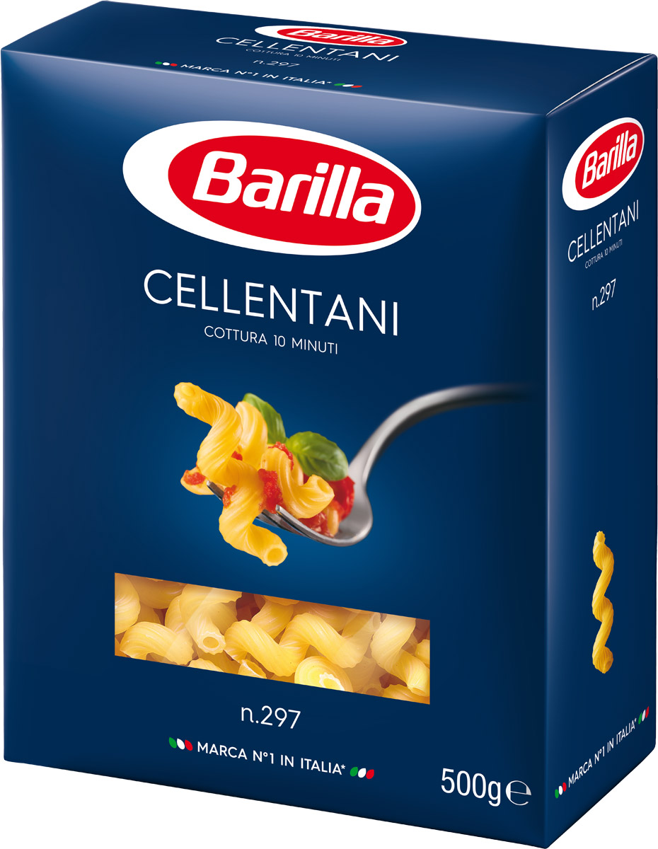 Barilla Cellentani челлентани паста, 500 г8076809537100 Barilla Cellentani челлентани паста, 500 г8076809537100Челлентани – одно из самых фантазийных проявлений итальянского кулинарного творчества. Золотистые завитки (а в Италии эту форму чаще сравнивают со штопором) идеальны для запеканок. Челлентани – чемпион среди всех известных видов пасты по удерживанию соуса. Ребристые снаружи, полые внутри челлентани способны удерживать еще и крупные кусочки соуса, благодаря своей пружинистой форме. Челлентани Barilla, пожалуй, самый универсальный формат пасты. Любые соусы: овощные, мясные, рыбные, сырные и сливочные, а может и просто оливковое масло с пряными травами… Блюдо с челлентани – беспроигрышный вариант для любого события, будь то торжественное застолье или повседневный ужин. Уважаемые клиенты! Обращаем ваше внимание на то, что упаковка может иметь несколько видов дизайна. Поставка осуществляется в зависимости от наличия на складе.