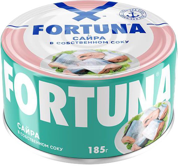 Fortuna сайра в собственном соку, 185 г26401 Fortuna сайра в собственном соку, 185 г26401Консервы рыбные стерилизованные в собственном соку.