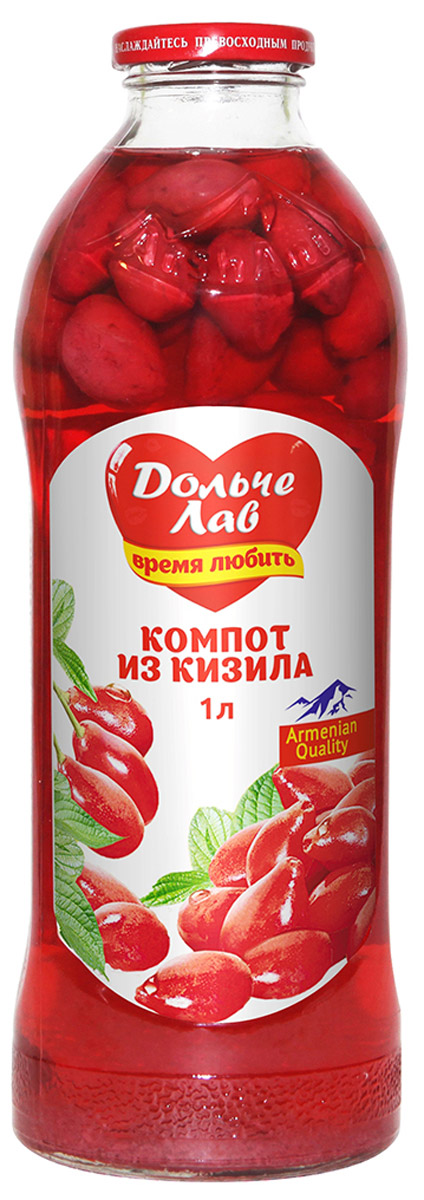 Дольче Лав компот из кизила, 1 л0105112062310006 Дольче Лав компот из кизила, 1 л0105112062310006Компот Дольче изготовлен исключительно из натурального сырья, выращенного на территории Армении.