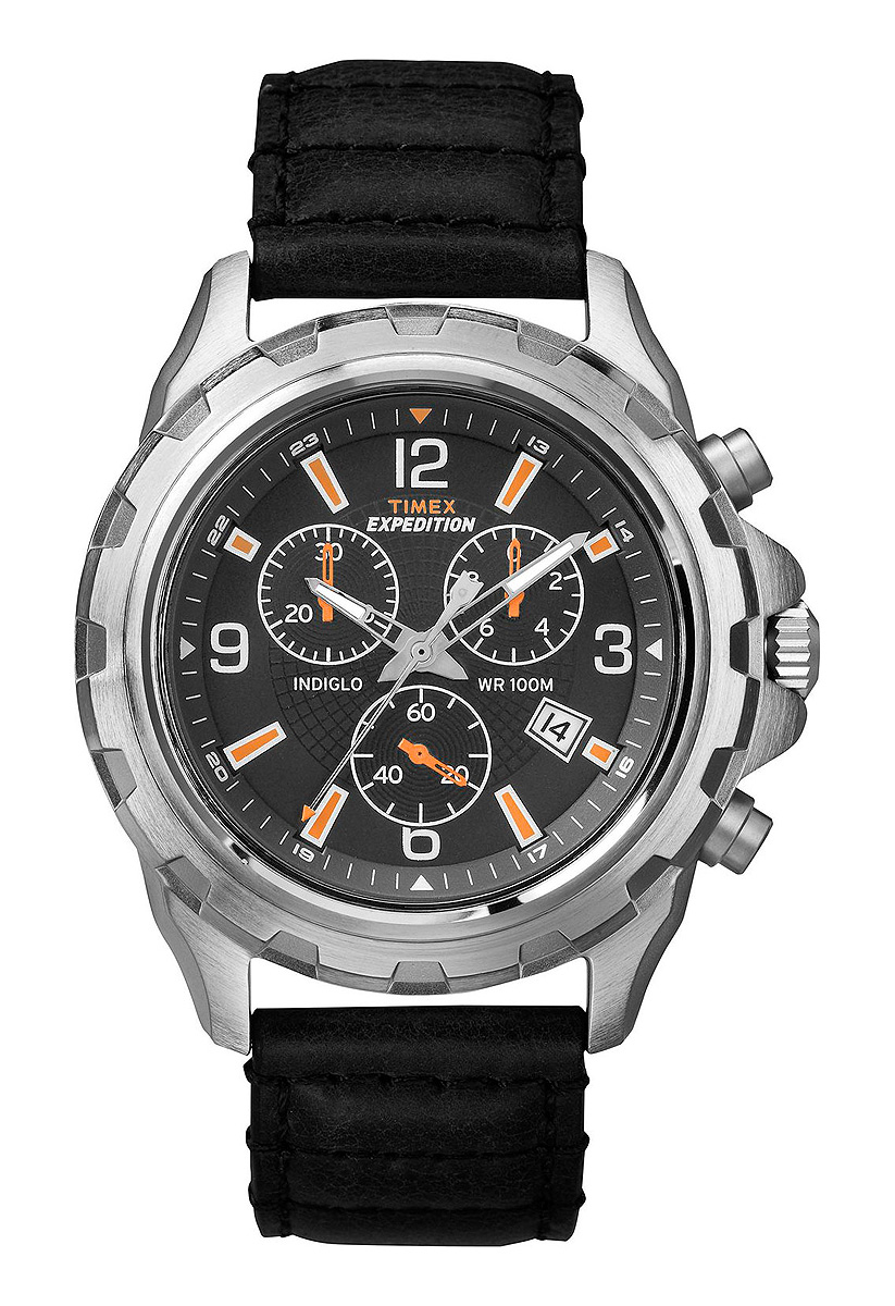 Наручные часы мужские Timex, цвет: черный. T49985T49985 Наручные часы мужские Timex, цвет: черный. T49985T49985Корпус 45мм, циферблат черного цвета, ремешок из натуральной кожи черного цвета, хронограф, водозащита 10АТМ, подсветка INDIGLO