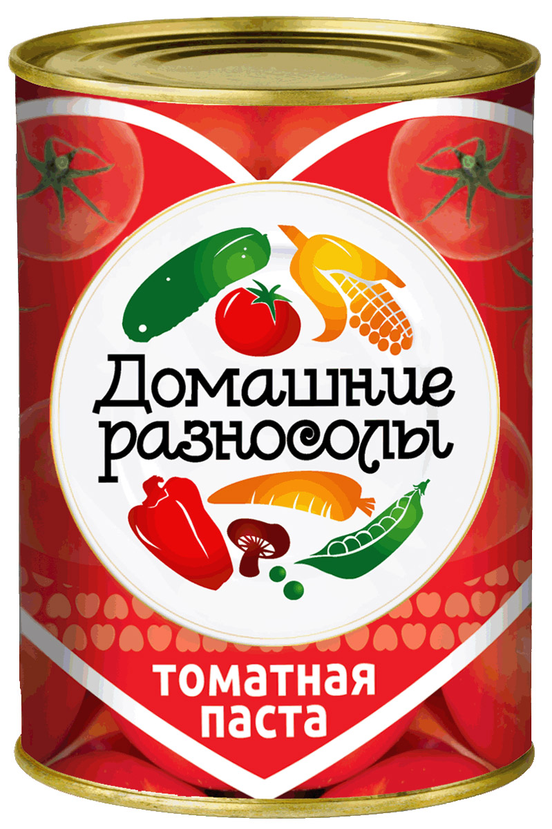 Домашние разносолы томатная паста, 380 г0205814051110000 Домашние разносолы томатная паста, 380 г0205814051110000Томатная паста, или томат-паста – это продукт, изготовленный из протертых уваренных помидоров. Томатная паста отличается от томатного пюре концентрацией – в ней больше сухих веществ помидоров, чем в томатном пюре. ГОСТ Р 54678-2011. Массовая доля растворимых сухих веществ 25%.