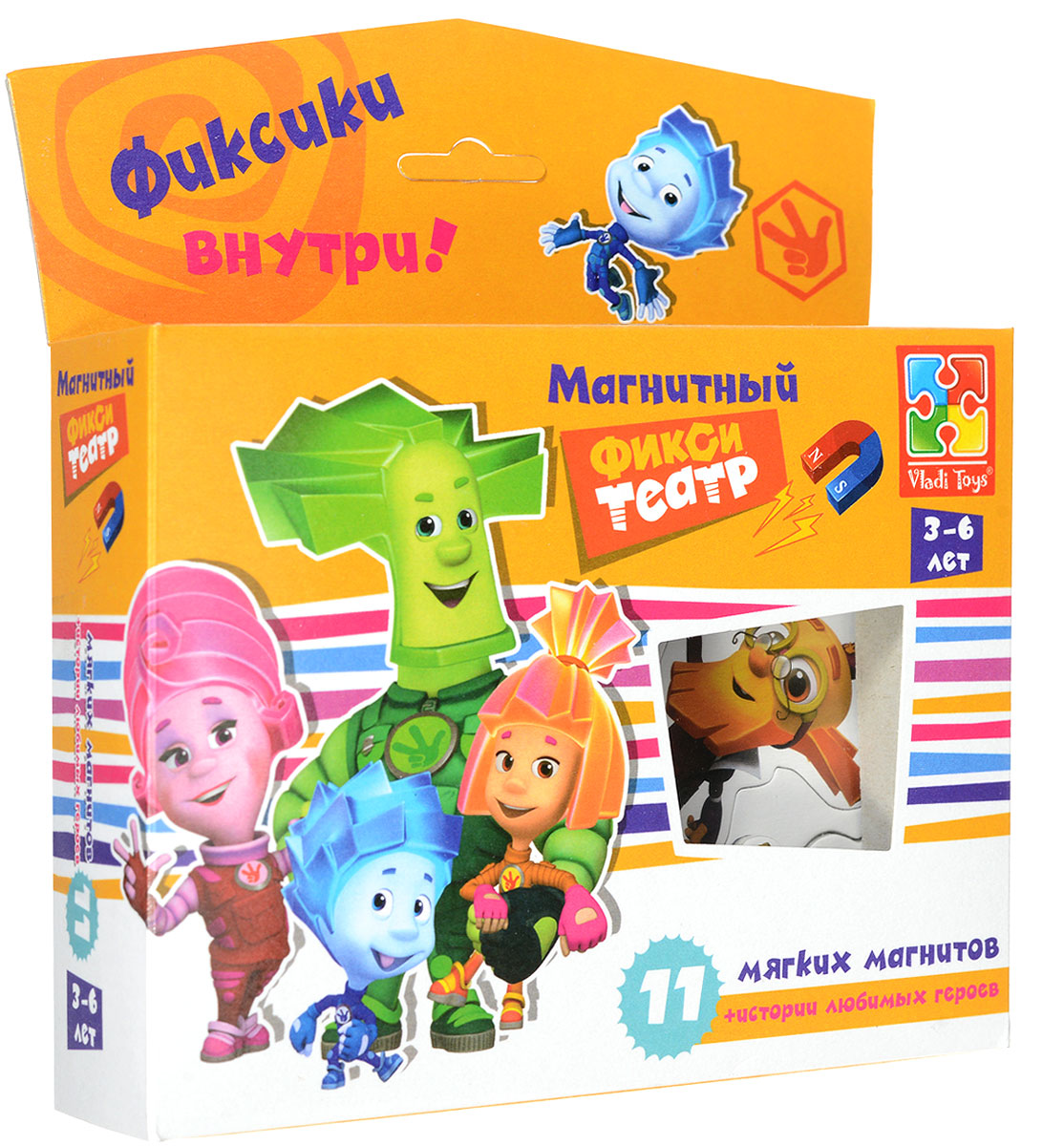 Vladi Toys Магнитный кукольный театр Фиксики VT3206-19VT3206-19 Vladi Toys Магнитный кукольный театр Фиксики VT3206-19VT3206-19Магнитный кукольный театр Vladi Toys Фиксики - это прекрасная возможность для малыша творить и создавать свои собственные сюжеты! Любимый мультик на холодильнике - что может быть интереснее и удобнее! Поставить настоящий спектакль дома теперь легко и просто! Магнитному театру не нужна большая сцена и огромные декорации - играть можно просто на холодильнике или на магнитном планшете. В такой сюжетно-ролевой игре проявляется характер и творческое самовыражение ребенка. В игру входят персонажи и декорации. Все элементы - мягкие и толстенькие, такими магнитами удобно пользоваться. Также в состав игры входят истории любимых героев.