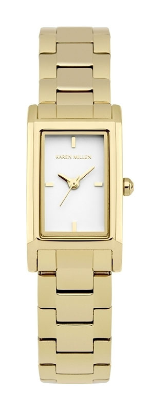 Наручные часы женские Karen Millen, цвет: золотой. KM114GMKM114GM Наручные часы женские Karen Millen, цвет: золотой. KM114GMKM114GM3-стрелочный механизм PC11; IP Gold-покрытие; 18.2 x 31.8 мм; Минеральное стекло; Белый глянцевый циферблат; Браслет из нержавеющей стали с IPG-покрытием; Водозащита 3 АТМ